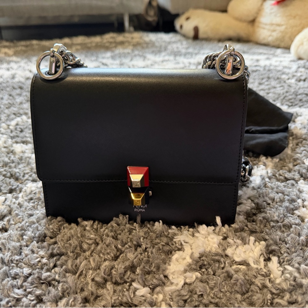 Fendi Kan I Crossbody Bag with Silver Accents